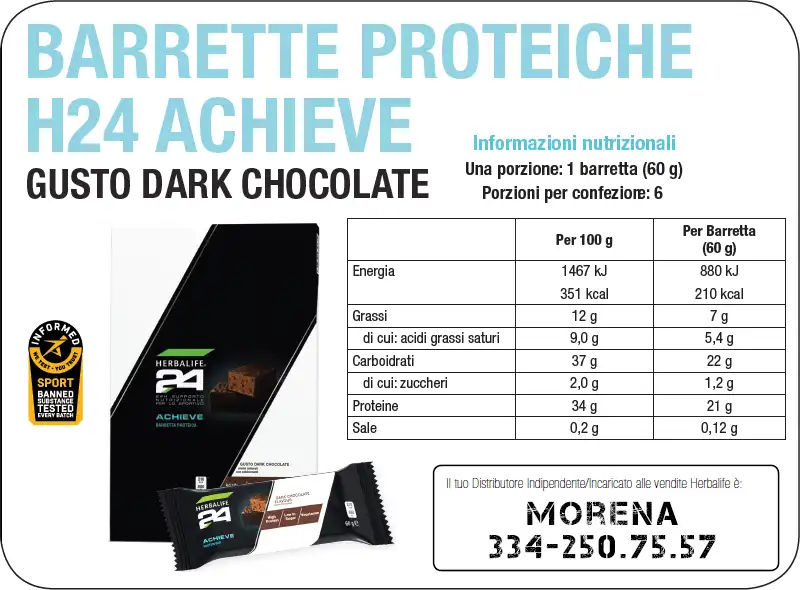 Foglio informativo Barrette proteiche H24 Achieve Herbalife 24 foglio informativo barrette proteiche h24 achieve herbalife 24