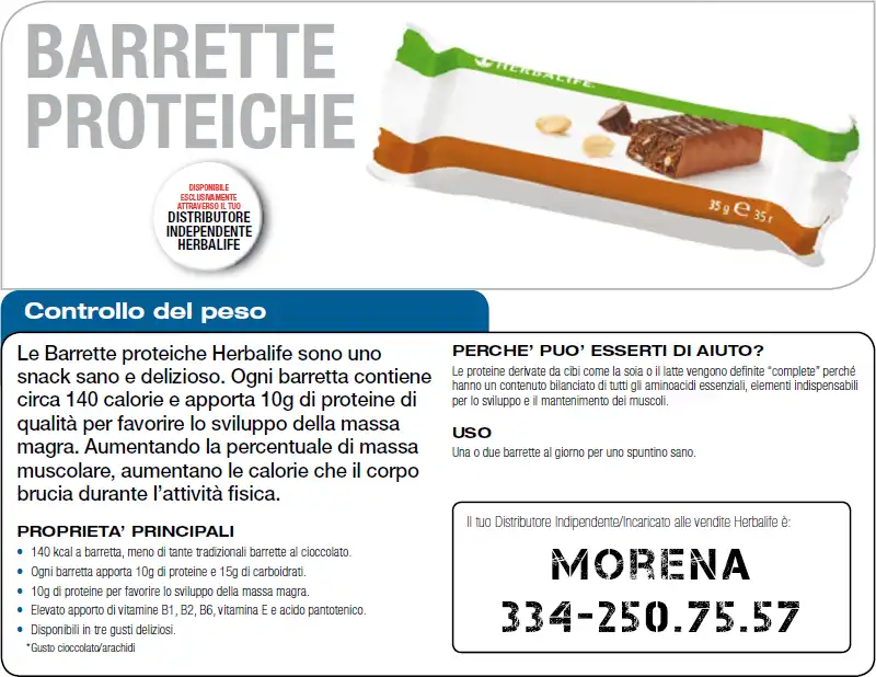 Foglio informativo Barrette proteiche Herbalife foglio informativo barrette proteiche herbalife snack proteici