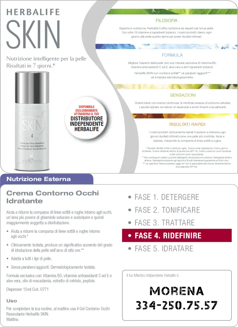 Foglio informativo Crema contorno occhi Herbalife Skin foglio informativo crema contorno occhi herbalife skin
