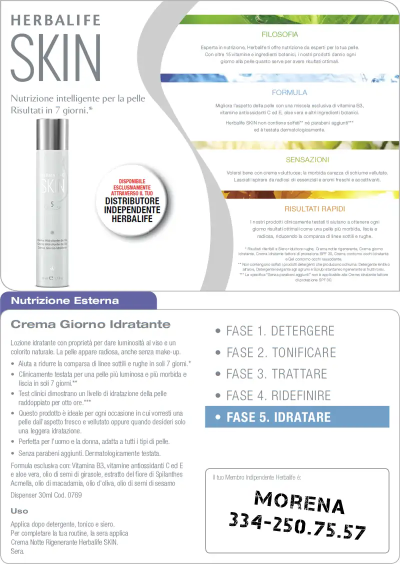 Foglio informativo Crema giorno Herbalife Skin foglio informativo crema giorno herbalife skin