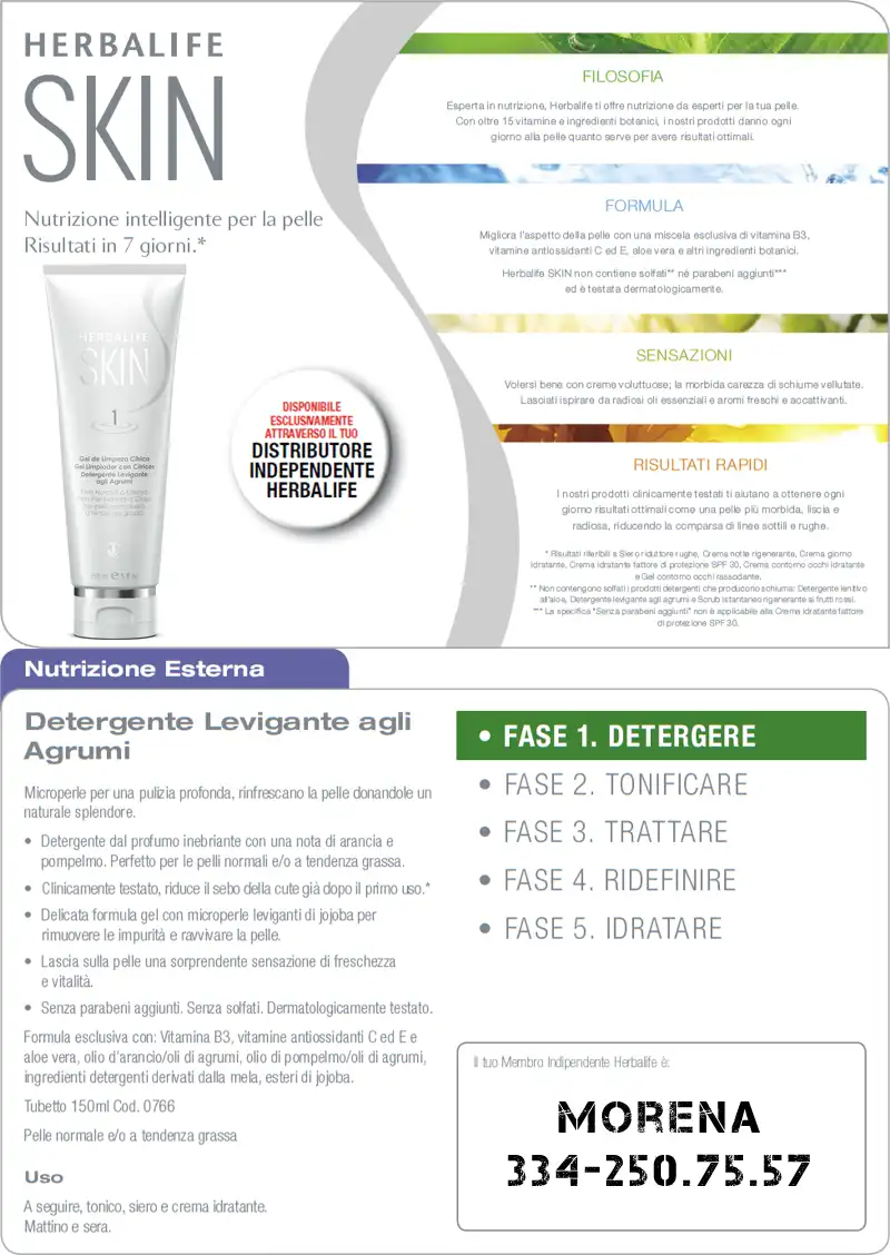 Foglio informativo Detergente levigante agli agrumi Herbalife Skin foglio informativo detergente levigante agli agrumi herbalife skin