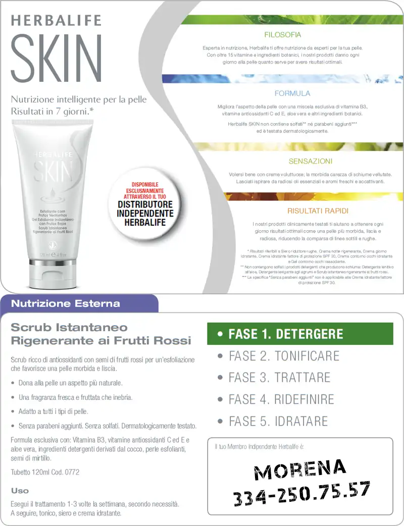 foglio informativo scrub herbalife skin