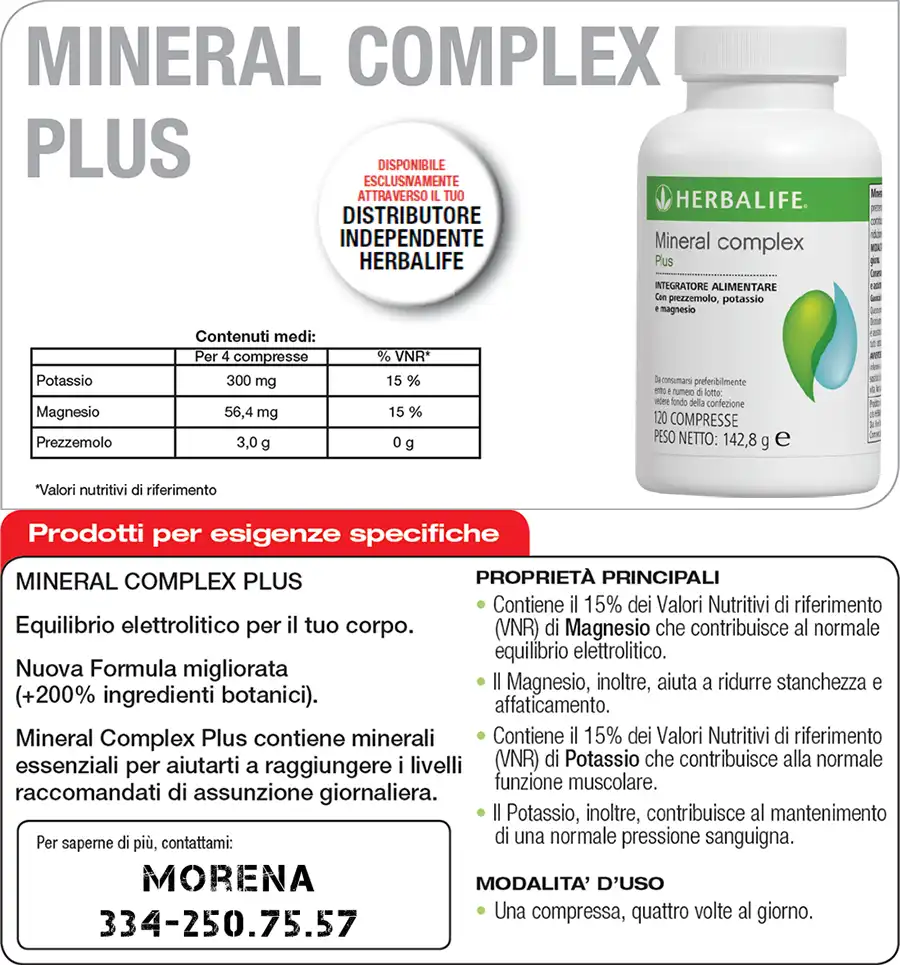 Foglio informativo Mineral Complex Plus Herbalife foglio informativo mineral complex plus herbalife