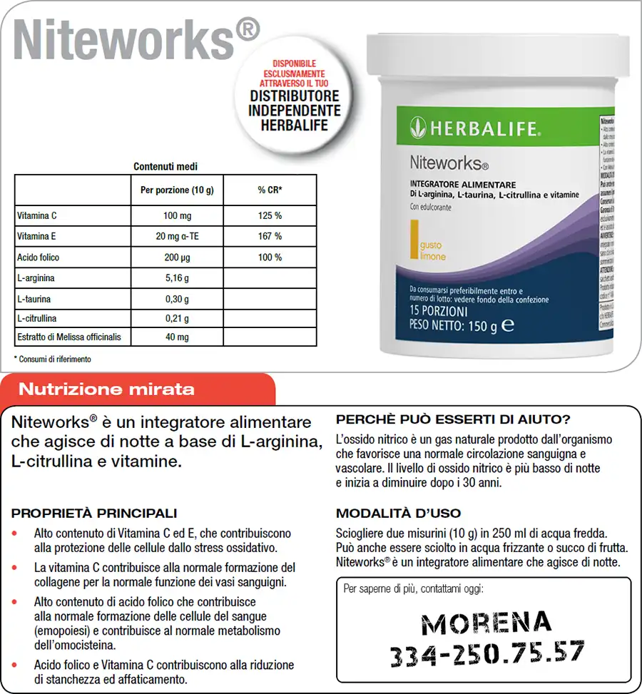 Foglio informativo Niteworks Herbalife foglio informativo niteworks herbalife