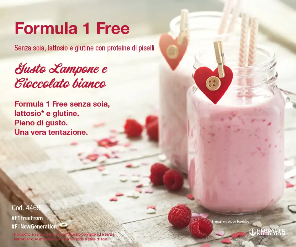 Formula 1 Free Herbalife senza soia senza lattosio senza glutine con proteine dei piselli formula 1 free herbalife senza soia senza lattosio senza glutine con proteine dei piselli