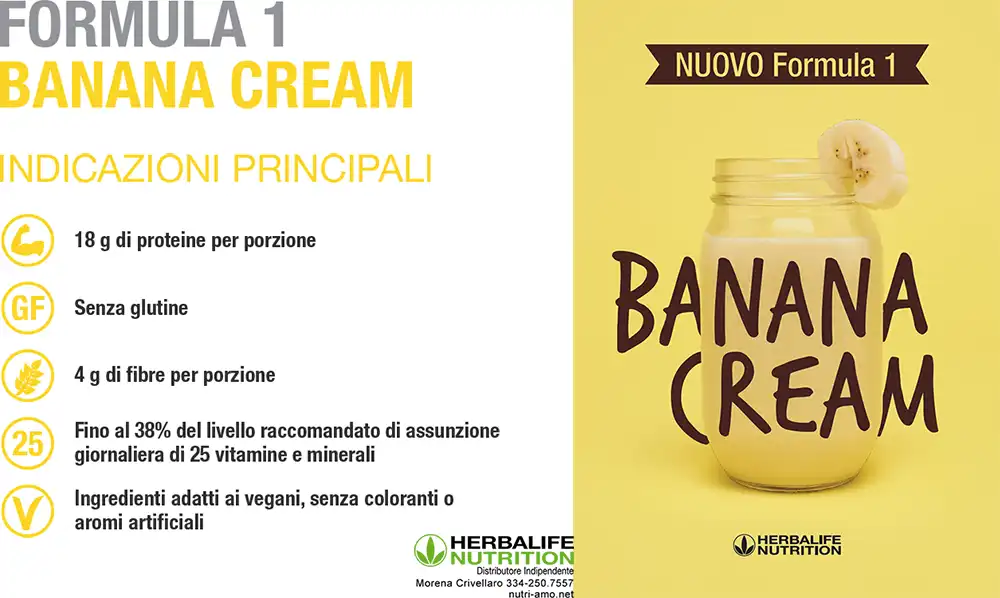Formula 1 Herbalife ingredienti Gusto banana cream formula 1 herbalife ingredienti gusto banana cream