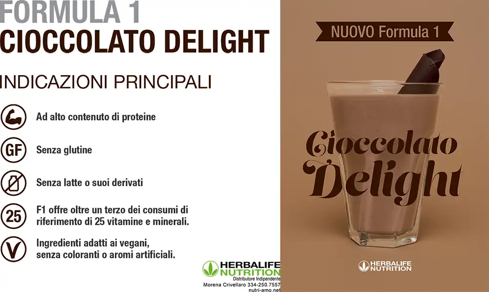 Formula 1 Herbalife ingredienti Gusto cioccolato delight formula 1 herbalife ingredienti gusto cioccolato delight