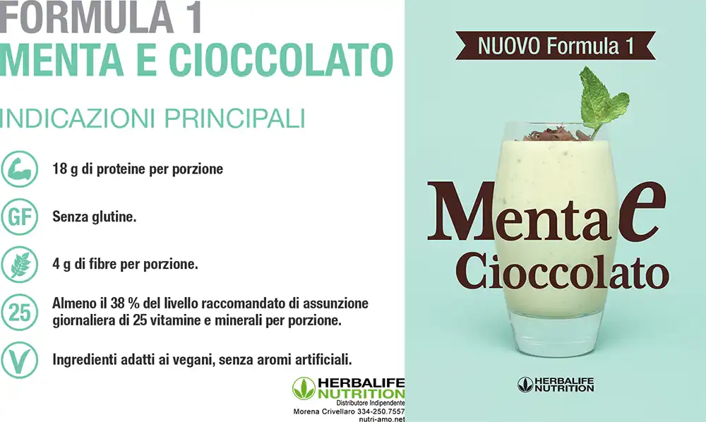 Formula 1 Herbalife ingredienti Gusto menta e cioccolato formula 1 herbalife ingredienti gusto menta e cioccolato