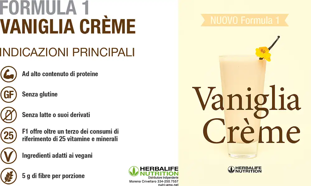 Formula 1 Herbalife ingredienti Gusto vaniglia creme formula 1 herbalife ingredienti gusto vaniglia creme