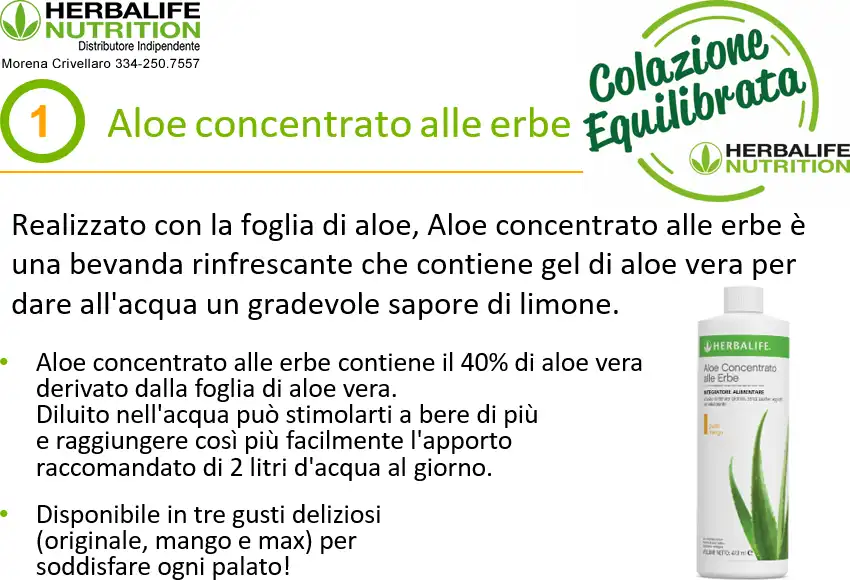 Colazione equilibrata Herbalife Aloe concentrato alle erbe colazione equilibrata herbalife aloe concentrato alle erbe