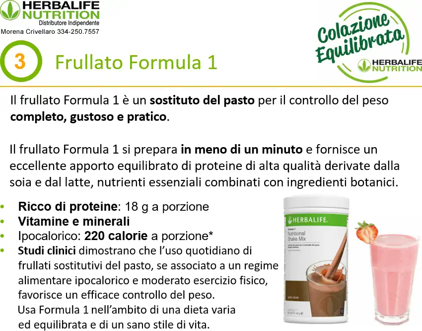 Colazione equilibrata Herbalife Formula 1 colazione equilibrata herbalife formula 1 herbalife