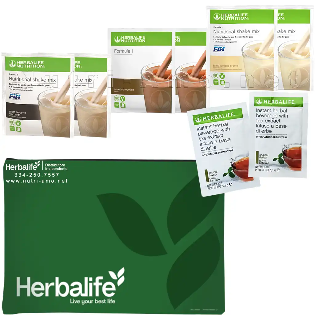 kit prova herbalife 6 bustine formula 1 2 bustine infuso 75Z1